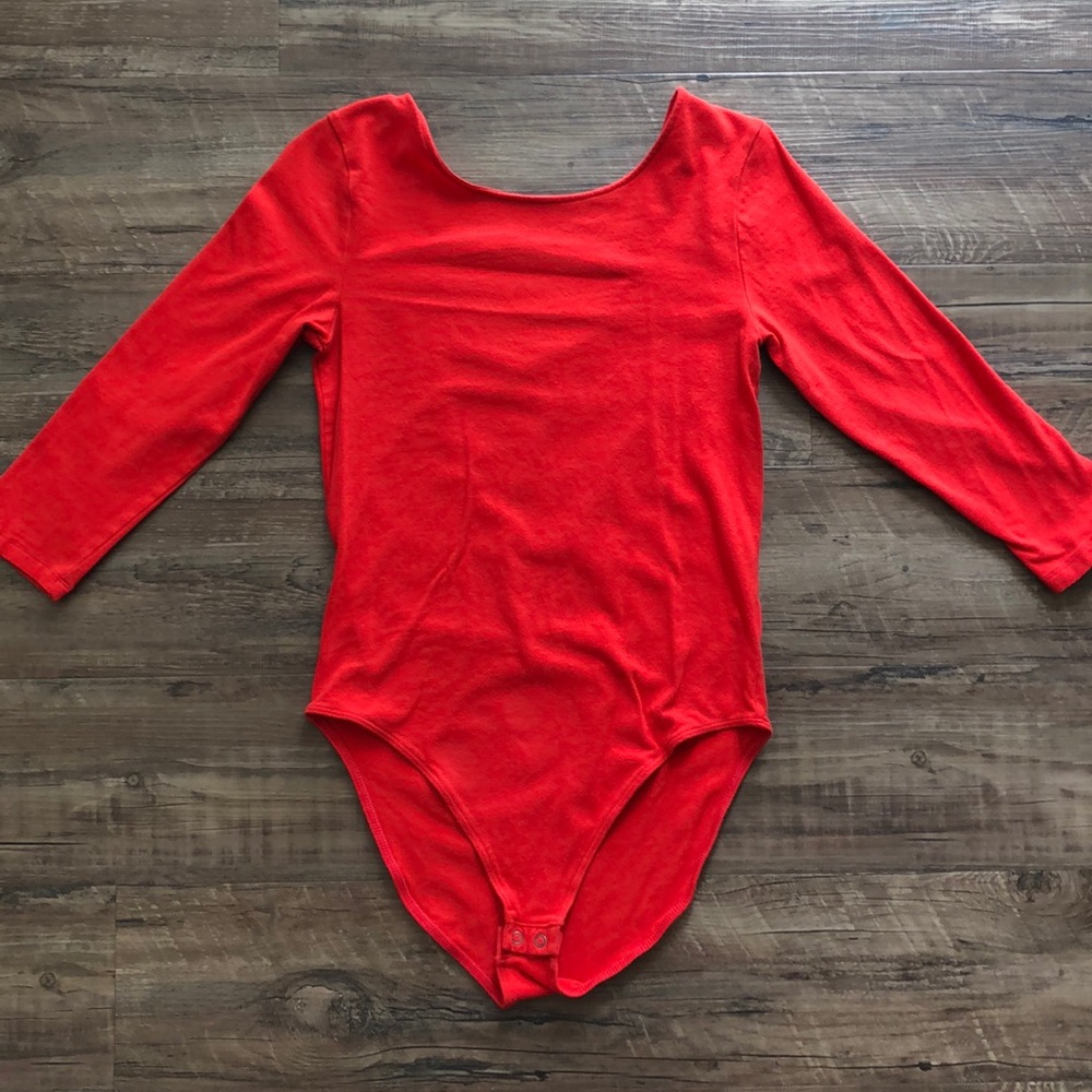 Gap Quarter-Length Sleeve Red Bodysuit